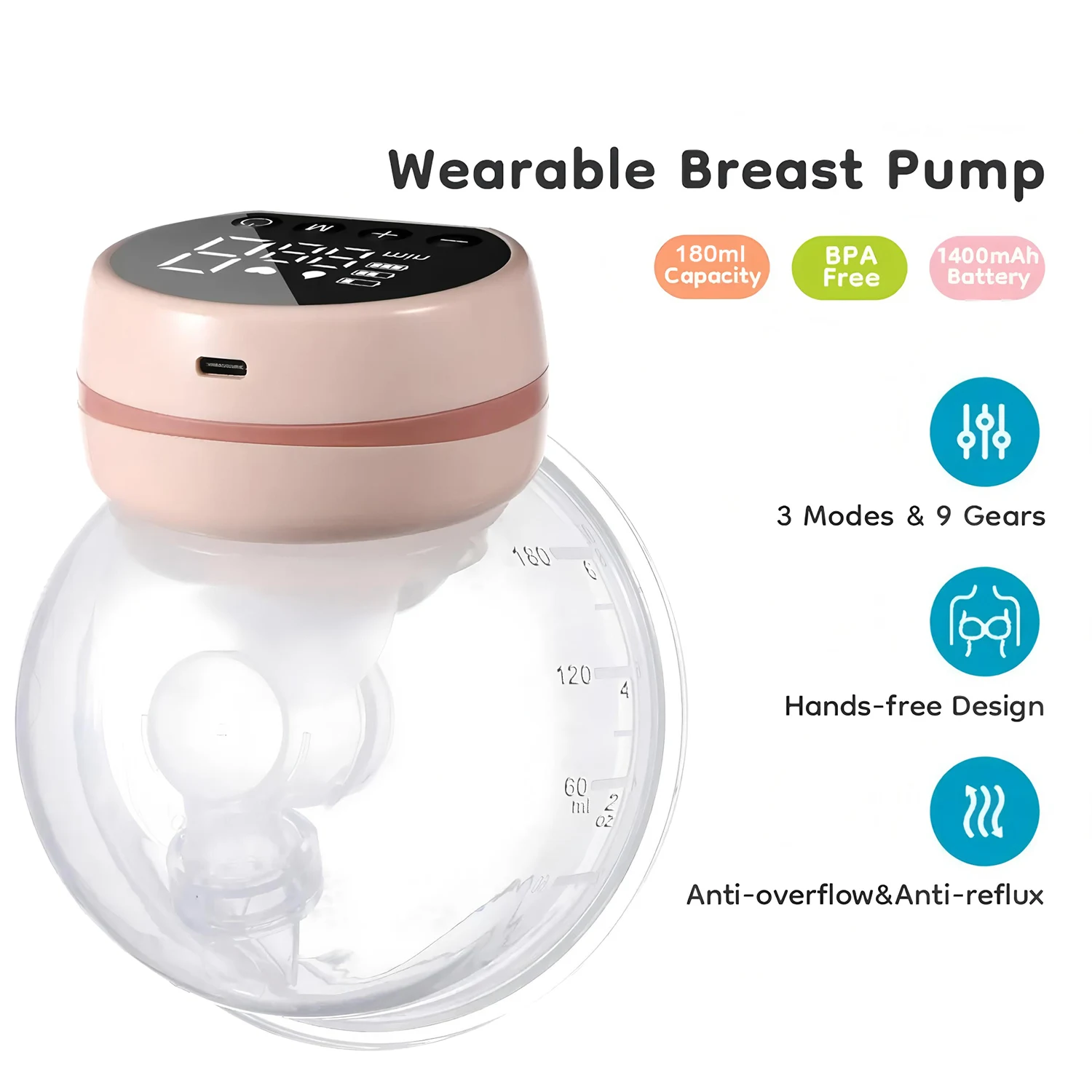 新しいウェアラブル電動搾乳器ポータブルハンズフリー搾乳器サイレントコンフォート母乳抽出コレクター-1-個