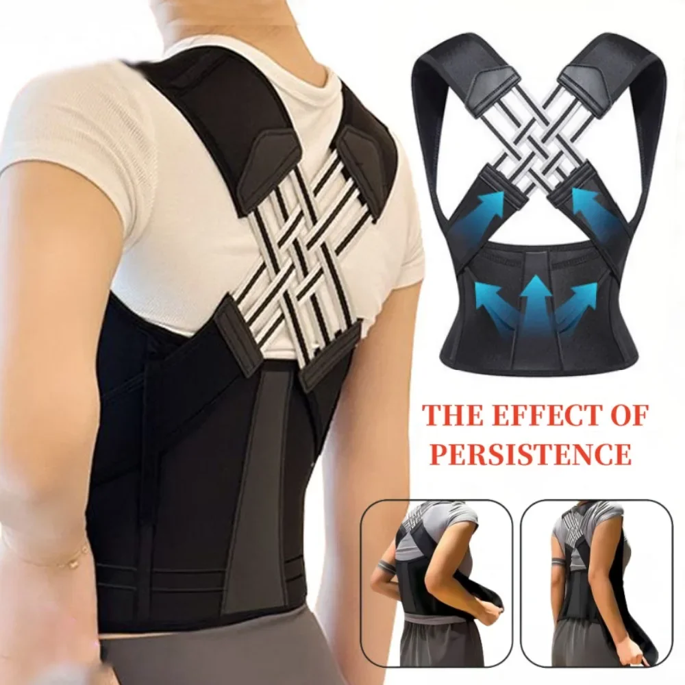 Posture Back Brace Adjustable Back Support Strap to Men and Women Prevent Spinal Distortion and Hunchback Suitable for Exercise