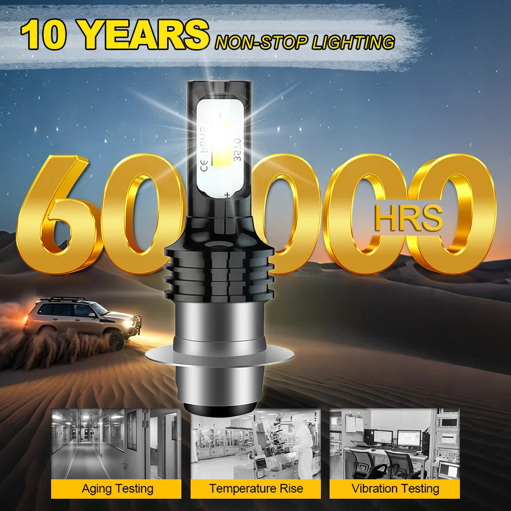 1X 2X H6 H6M H15D P15D LED Headlight Bulbs Hi-Lo Beam Lamp Ampoules Motorcycle Auxiliary Light For Honda-Yamaha-Kawasaki-Suzuki - view 2