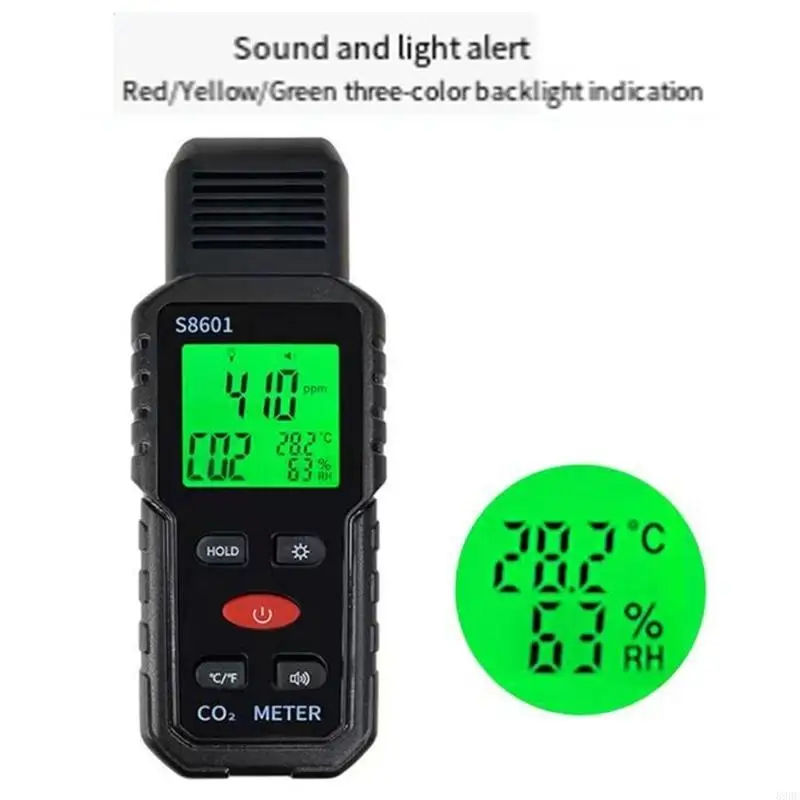 

Desktop Air Quality Analyzers Featuring CO2 Level Monitoring Realtime Data LCD And Visual Sound Alerts High Precisions 896C