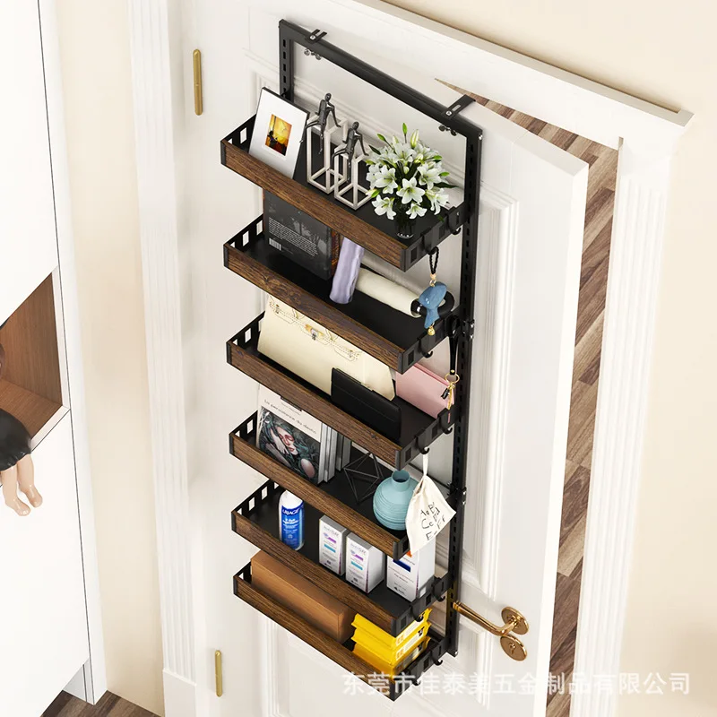 Adjustable No Drill Wall Mounted Kitchen Storage Rack Refrigerator Side Organizer Multi Tier Hanging Basket Snacks Spices