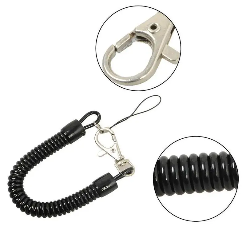 Retractable Spring Keychain Elastic Coil Rope Anti-lost Key Ring Security Gear for Outdoor Camping Fishing Phone Tools