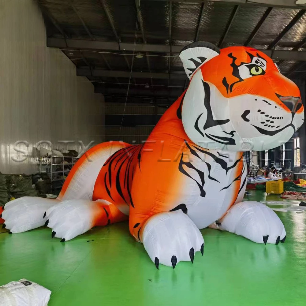 Advertising And Promotion Popular Lying Giant Inflatable Tiger Customized Inflatable Animal Mascot For Outdoor