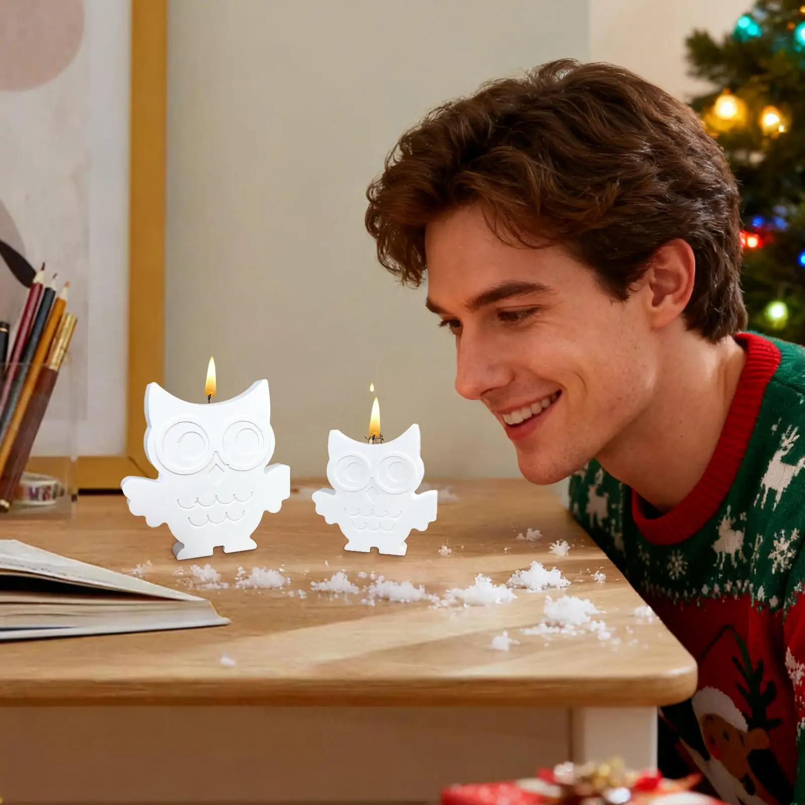 

Silicone Animal Molds 3D Animal Owl Resin Casting Molds Non Stick Craft-Making Tool For Clay Soap Cement Chocolate Plaster