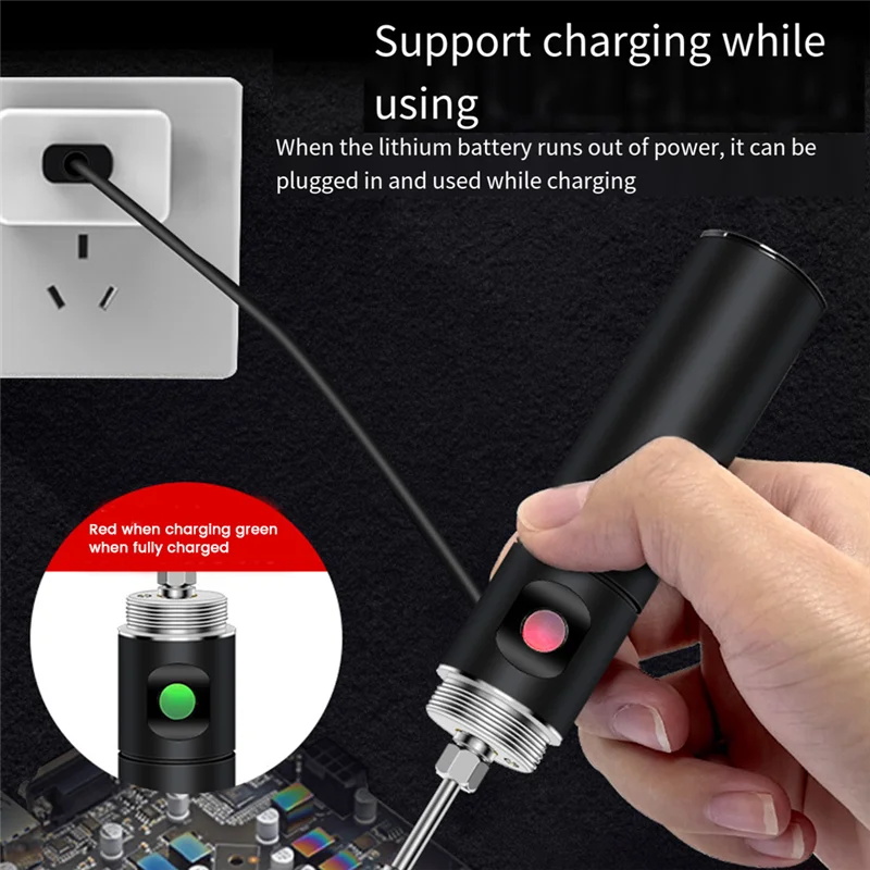 ABCL USB لحام الحديد DIY دليل راديو لحام الحديد مجموعة صغيرة مريحة قابل للتعديل درجة الحرارة المعدنية