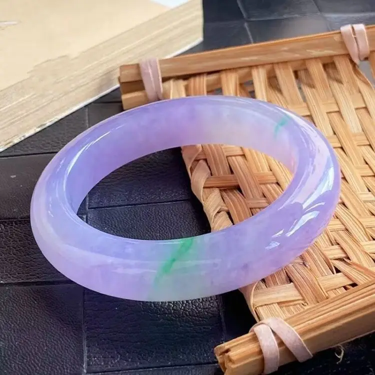 Boutique Ice Glutinous Seed Spring Color Piaoyang Green Jewelry Jade Myanmar Jade Bracelet