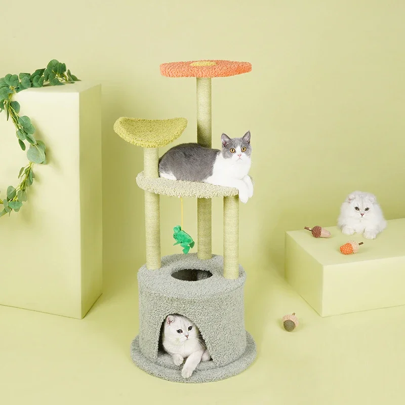 

Cat Tree Sisal Rope Cat Tower Cat Scrapers Scratching Post For Cats Toys For Cat Grinding Paws Multi-Level Cat Climbing Frame