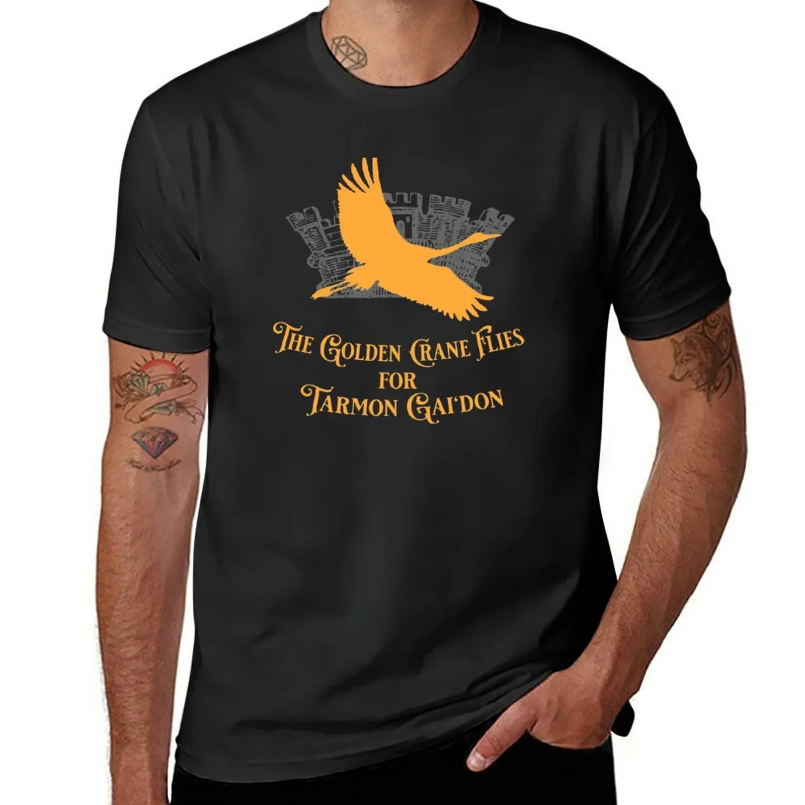 Nieuwe De Gouden Kraanvogel Vliegt Voor Tarmon Gai'don T-Shirt Sport Fan T-Shirts Graphics T-Shirt Effen Zwarte T-Shirts Heren