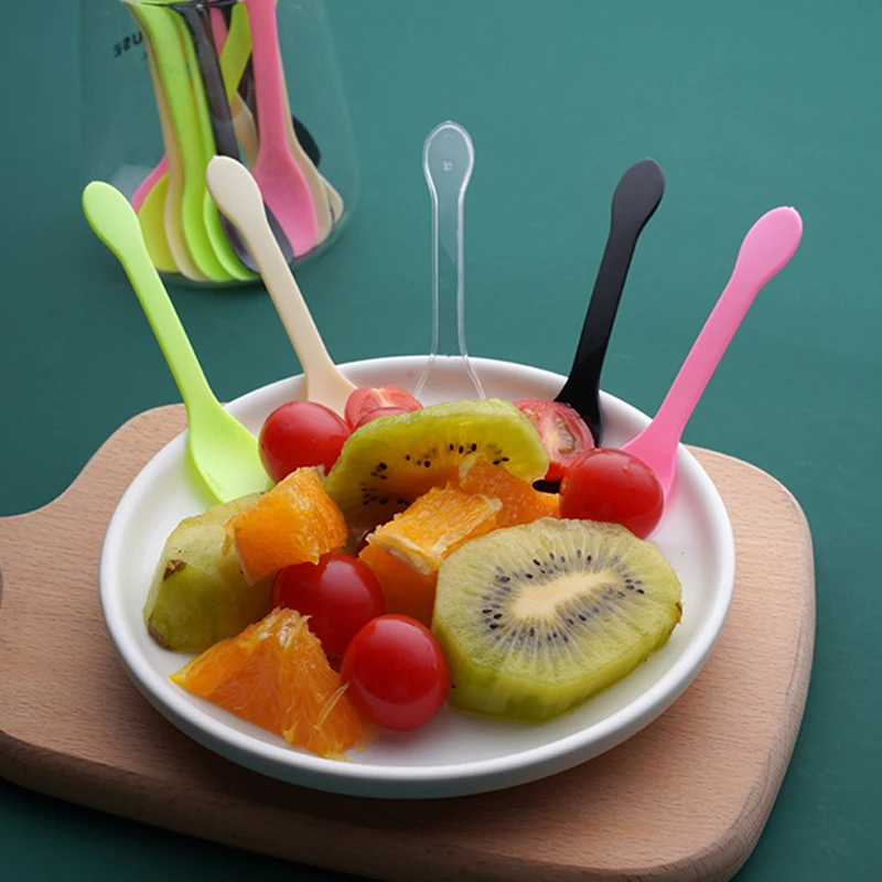 100Pcs Mini Plastic Spoons Flatware Spoons For Jelly Ice Cream Dessert Appetizer Plastic Spoon For Party Supplies image 4