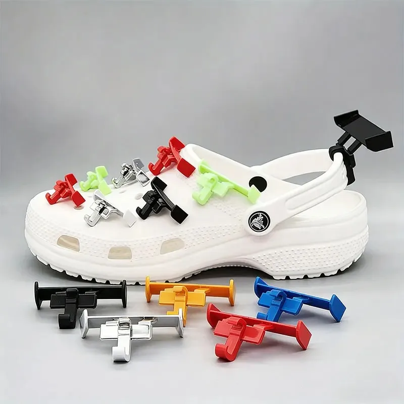 DIY Clog Shoe Decorative Clips, Racing Car Wing-shaped Charms For Crocs, Stylish Tail Spopper Shoe Accessories H1456