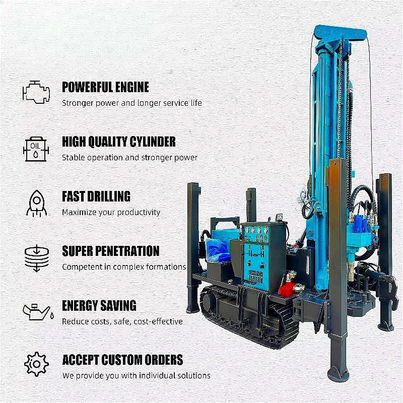 Small Water Well Rig Crawler Mounted Compact Equipment Customized for Shallow Boreholes and Farm Irrigation Portable Durable