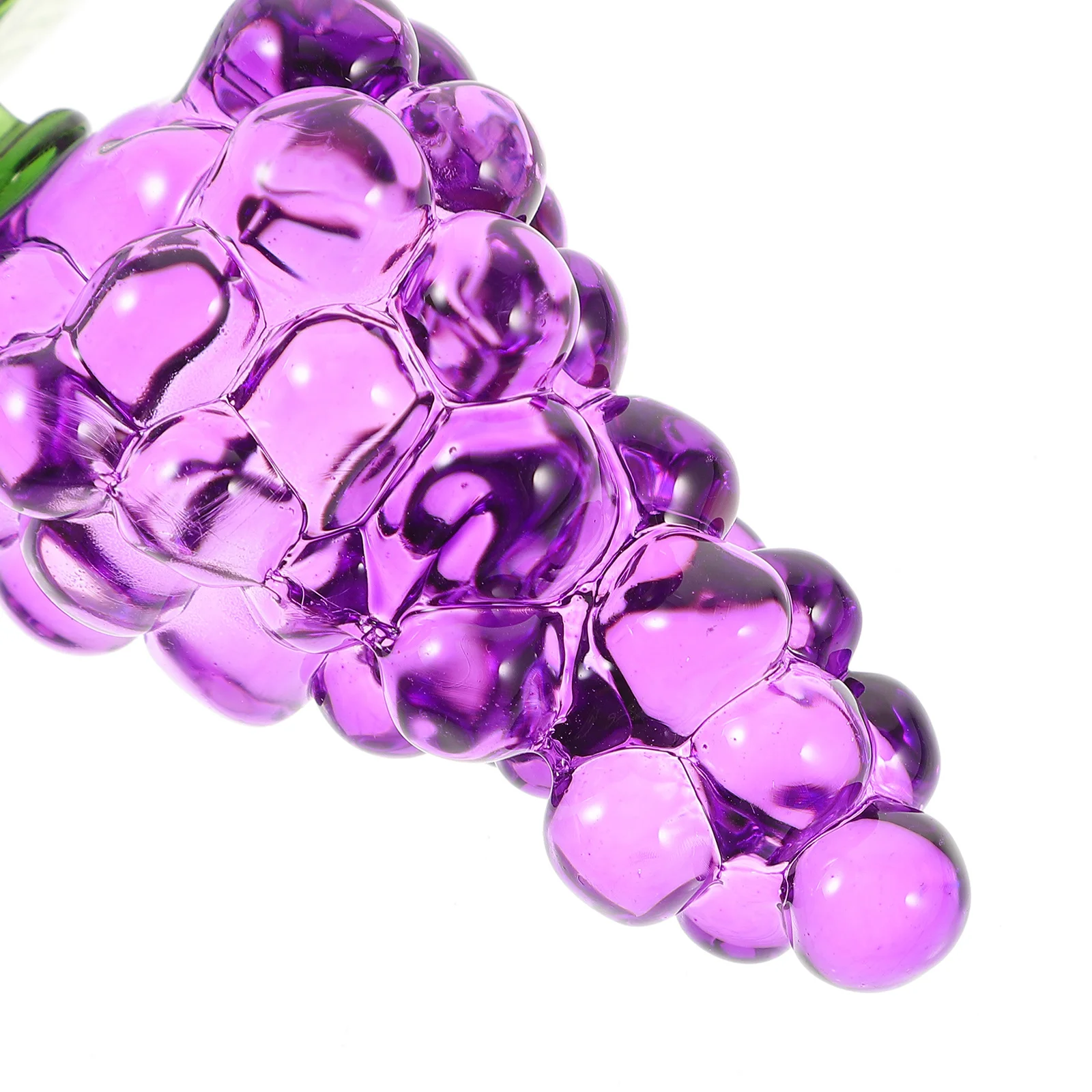 

Crystal Desktop Decoration Realistic Grape Sculpture Fade-Resistant Glossy Finish Tabletop Decor for Living Room Bedroom