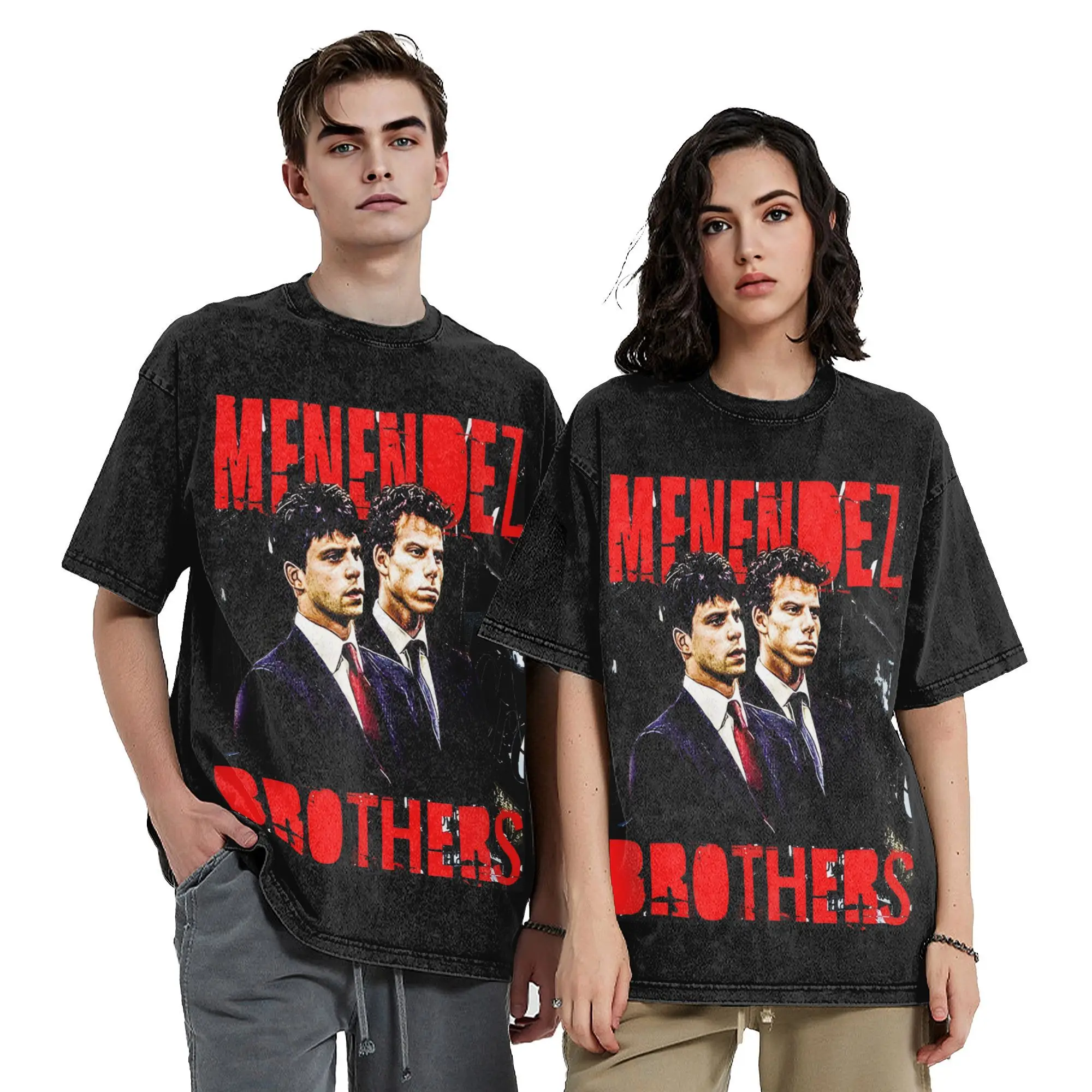 Free The Menendez Brothers When Blood Runs Cold  Washed T Shirt Retro Streetwear Men Women  Oversize Tee T-Shirts 100% Cotton