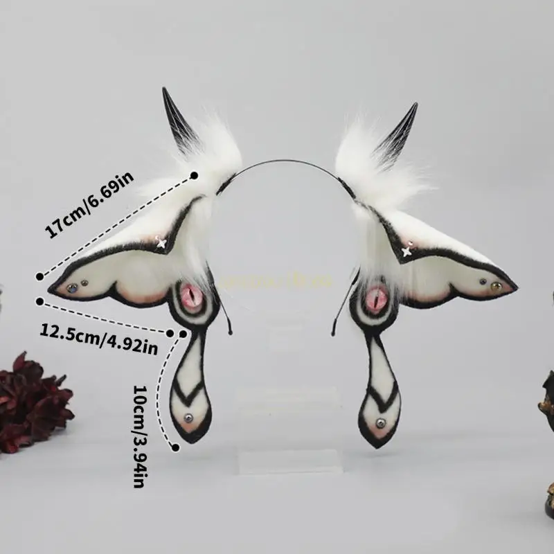 31BF Realistic Wolf Ear Headbands Cosplay Costume Hair Hoop Adjustable Size Headgear for Festivals and Celebrations