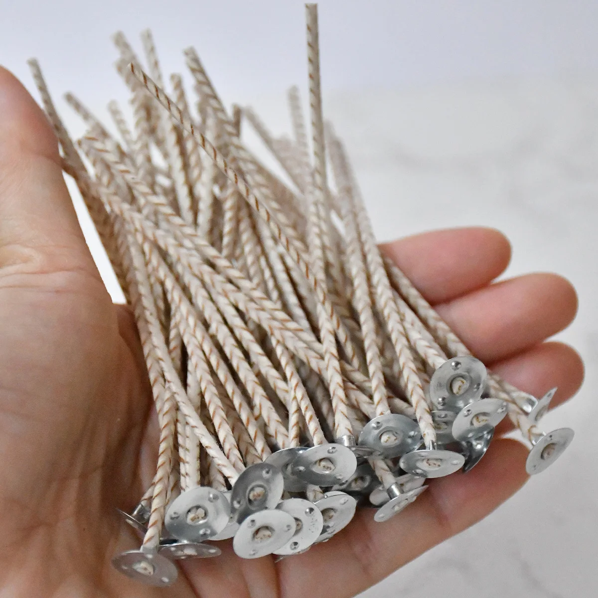 50pcs/Bag Brown Pure Cotton Soybeans Core Candles Smokeless Wicks 10cm Candle Making Supplies Accessories