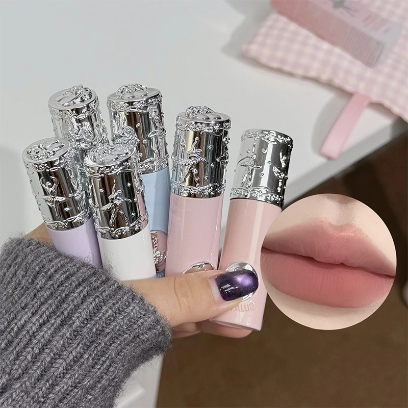 NICEKEY Lápiz Labial Líquido Mate Nude, Brillo Labial Hidratante, Tinta Labial Duradera, Suave y Sedosa, Maquillaje Natural, 6 Colores