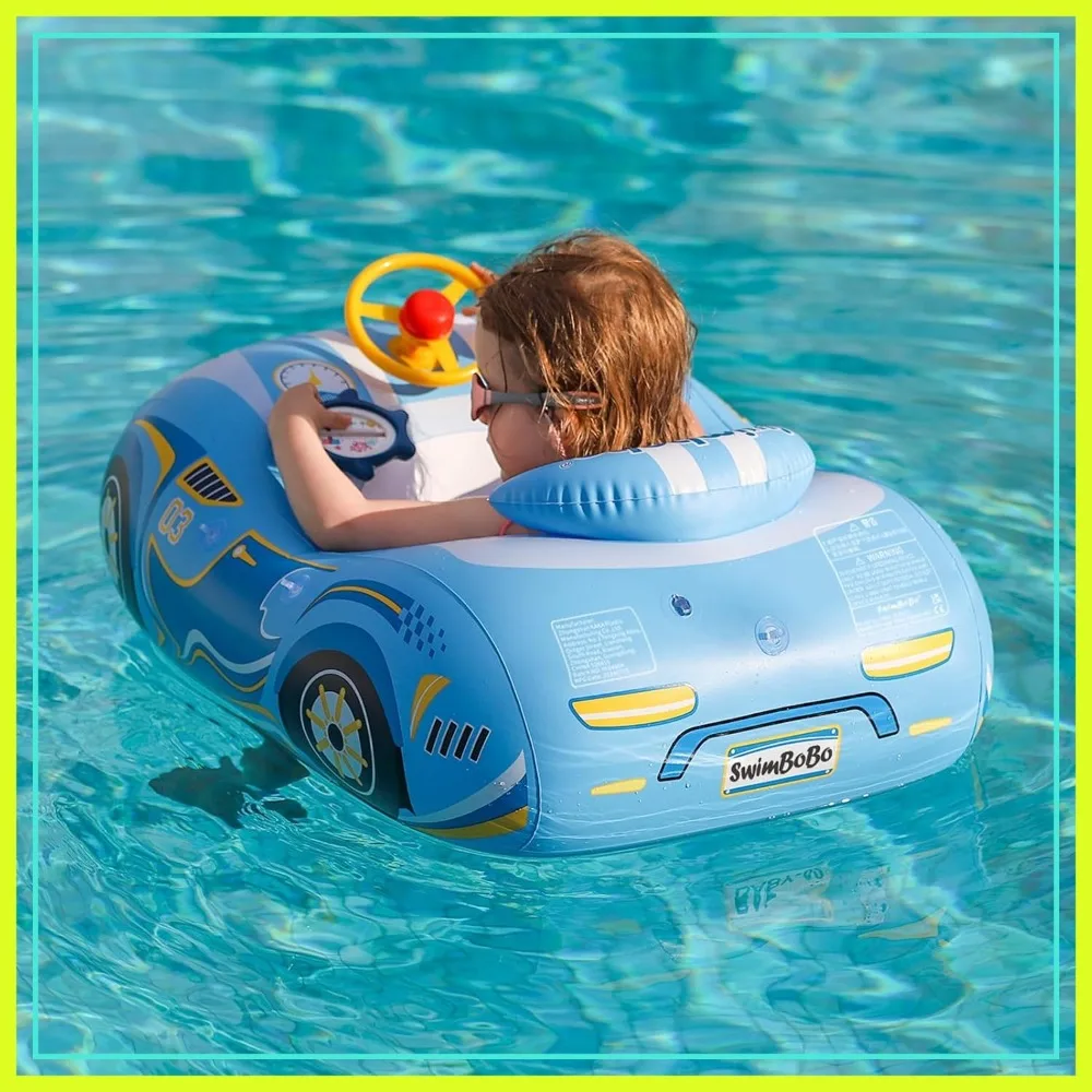 

Inflatable Pool Float with Seat Boat Ride-on Car for Outdoor Fun