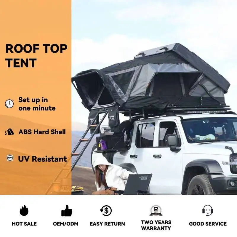 Collapsible Extra Living Annex 4X4 Off Road Easy Setup Automatic Pop-Up S Hard Shell Rooftop Tent