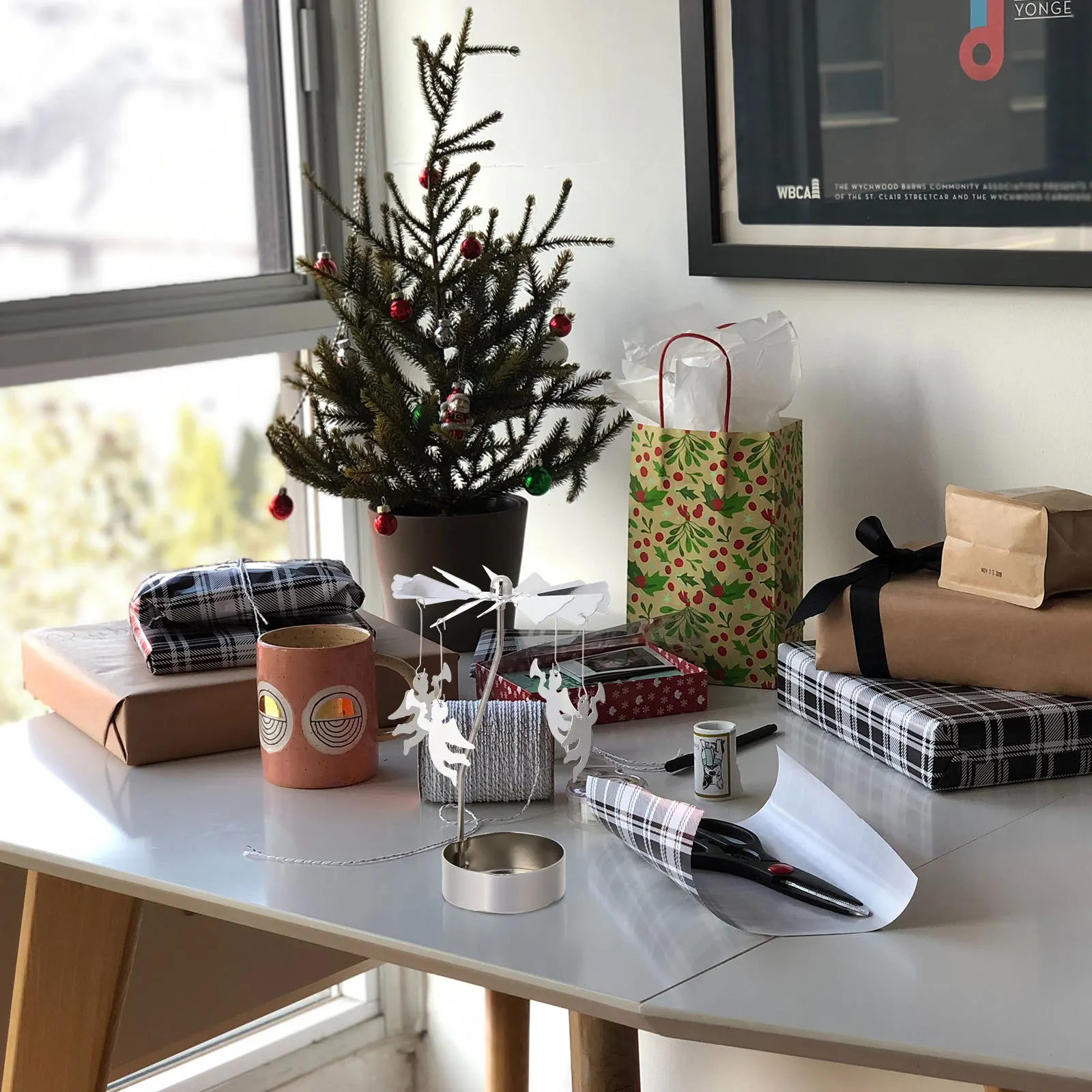 

2Pcs Rotatable Angel Candlestick Metal Creative Desktop Decor Tabletop Gifts Wedding Party Home Decor Desktop Candlestick