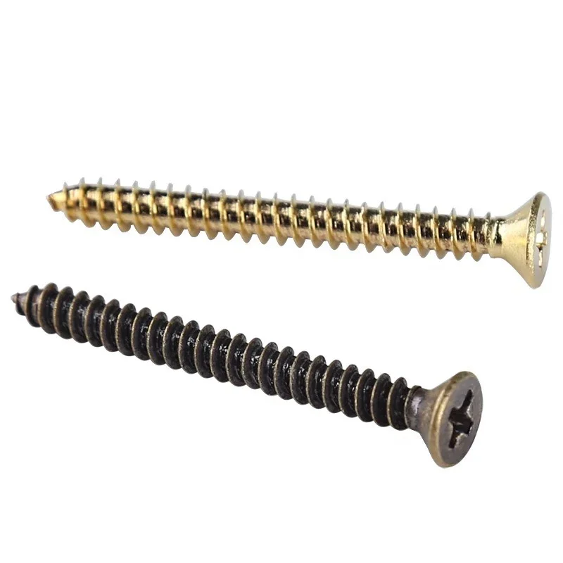 20/10pcs Brass Sink Head Phillips Self-tapping Screws Antique Bronze/gold DIY Wood Fasteners for Wood Fiberboard M2.5 M3 M3.5 M4