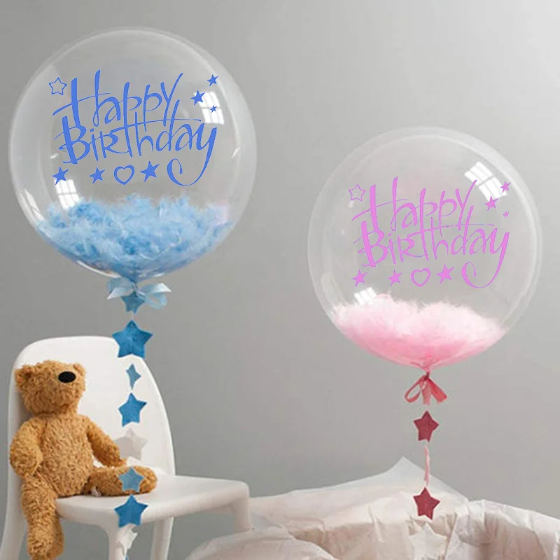 100 teile/paket Federn Transparent Bobo Luftballons Gefüllt Dekore Geschenk Box Ballon DIY Handwerk Füllen Feder Geburtstag Hochzeit Liefert – Detail 2