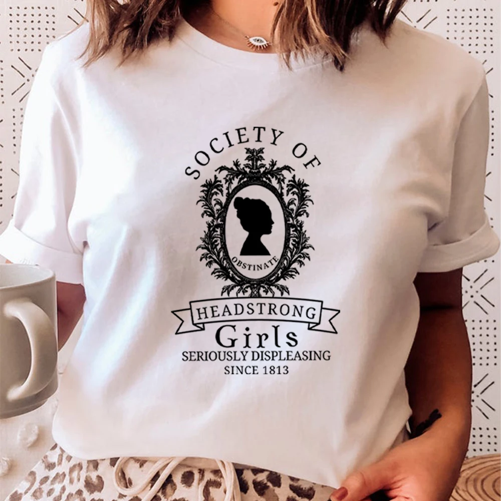 Aesthetic Jane Austen T-shirt Pride and Prejudice Tshirt Bookish Gifts Shirt Short Sleeves Print Graphic T Shirts Women Clothing