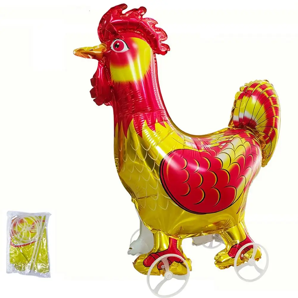 Cartoon dierenfolie ballonnen gele eend staande loopballon met wiel voor kinderfeestjes bruiloft decoratie cadeaus