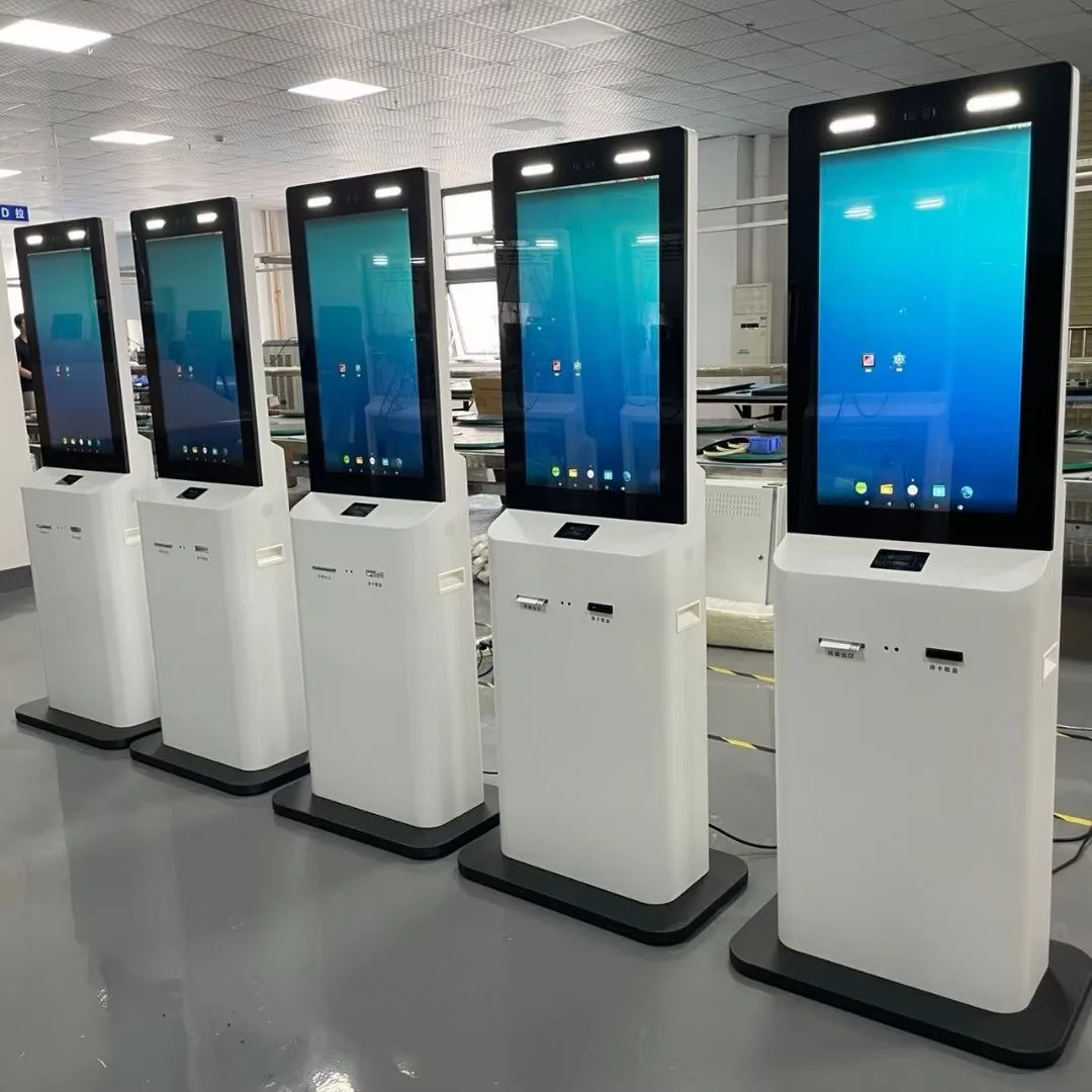 21.5-Inch touch-free check-in kiosk, self-service key pickup with camera NFC reader