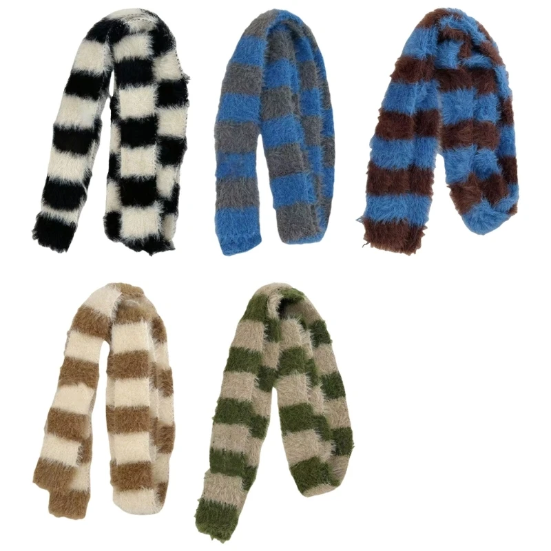 Fashion Striped Scarf for Winter Autumn Knitted Thin Neck Scarf for Women Outfit All Matching Casual Formal Long Scarf
