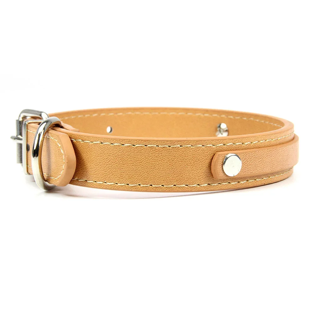 12 PCS Wholesale Plain PU Leather DIY Name ID Dog Collar Custom Letters Charms Puppy Cat Neck Strap Collars for Small Medium Dog