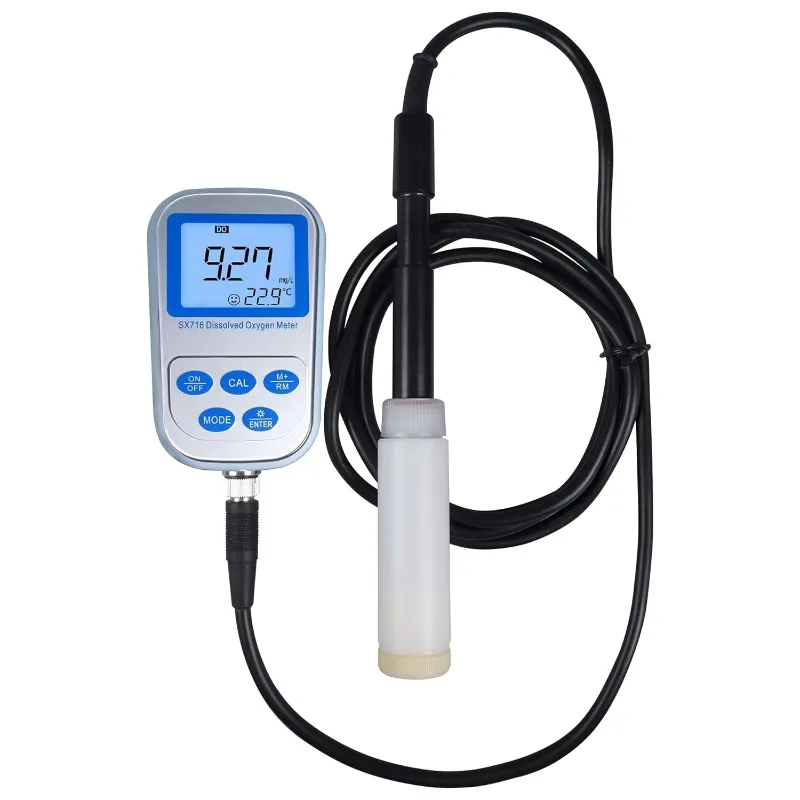 home.SX716 Portable Lab Dissolved Oxygen DO Meter,Automatic Temperature, Salinity Compensation and Calibration Silver AI461