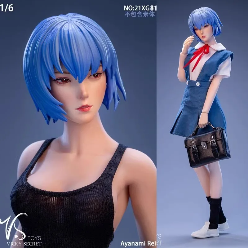 

Stock Original VSTOYS 21XG81 Ayanami Rei Girl Student Head Sculpture School Uniform Costume 1/6 Female Action Figure Model Toy