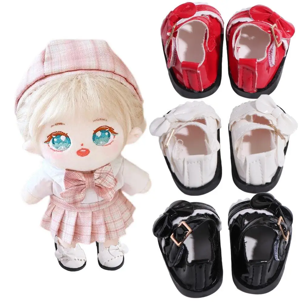 PU Leather PU Leather Bow Shoes Doll Shoes Boots Shoes Doll Leather Shoes Cute DIY Handmade Doll Shoes Boots Kids Gifts