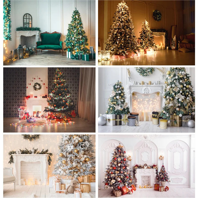 

ZHISUXI Christmas Theme Indoor Photography Background Christmas tree Fireplace Children Portrait Photo Backdrops 21712 YXSD-04