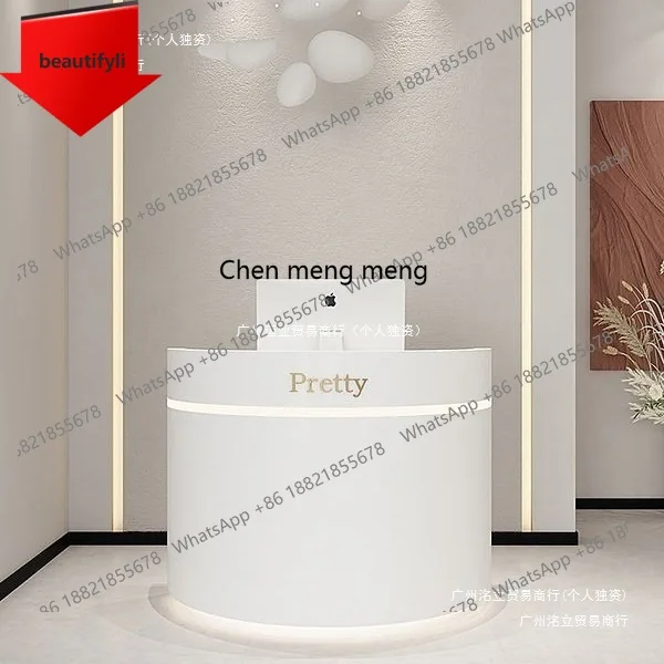 

M07 Салон красоты Небольшая касса Легкий роскошный магазин одежды Барная стойка Простая современная изогнутая стойка регистрации