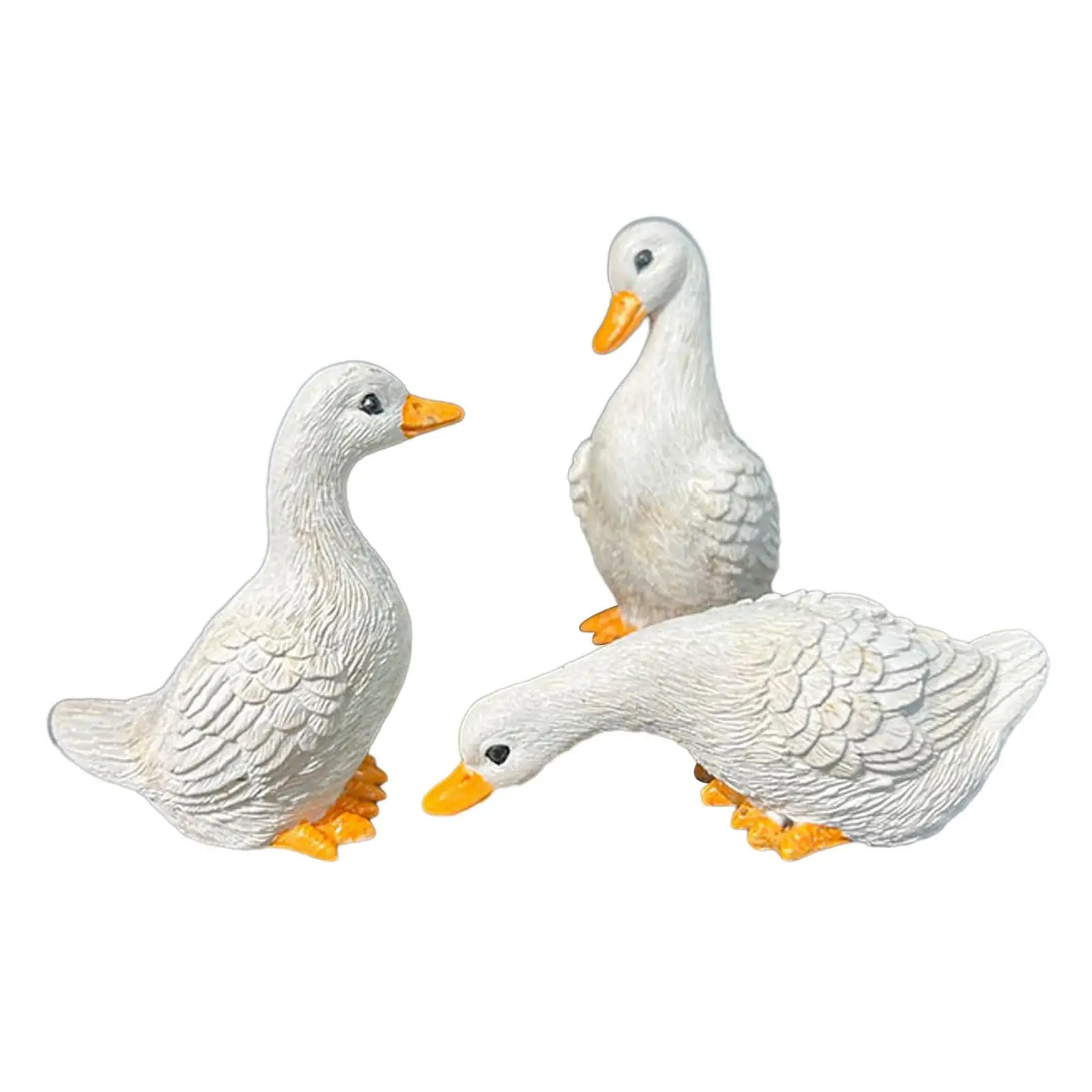 3 Pieces Desktop Ornaments Yard Decorations Duck Statues Home Decor Garden Decor for Fountain Farmhouse Bedroom Lawn Outside