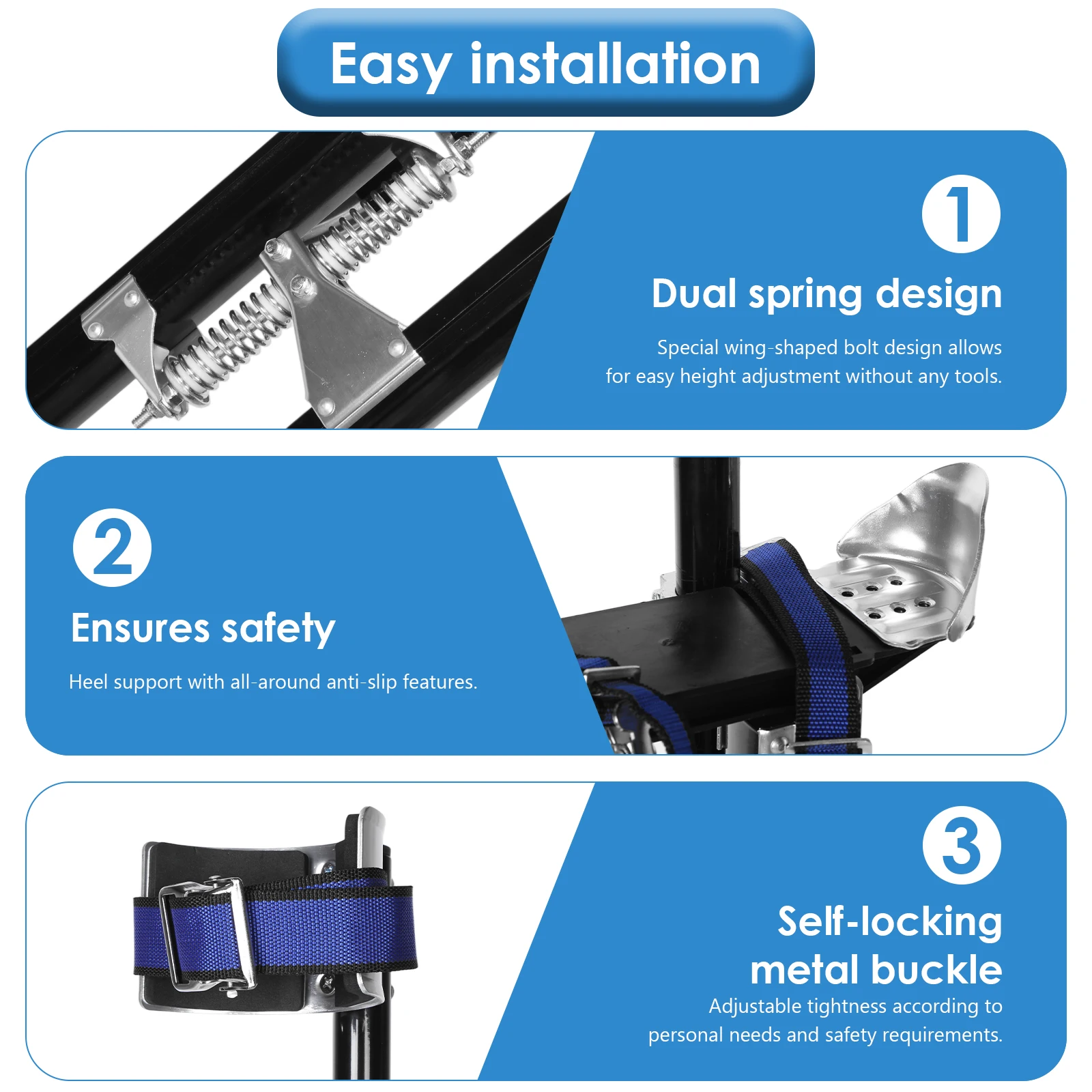 

48-60 Inch Drywall Stilts Adjustable Heights Aluminum Painting Tool Stilt for Ceiling Sheetrock Taping Parade Costume