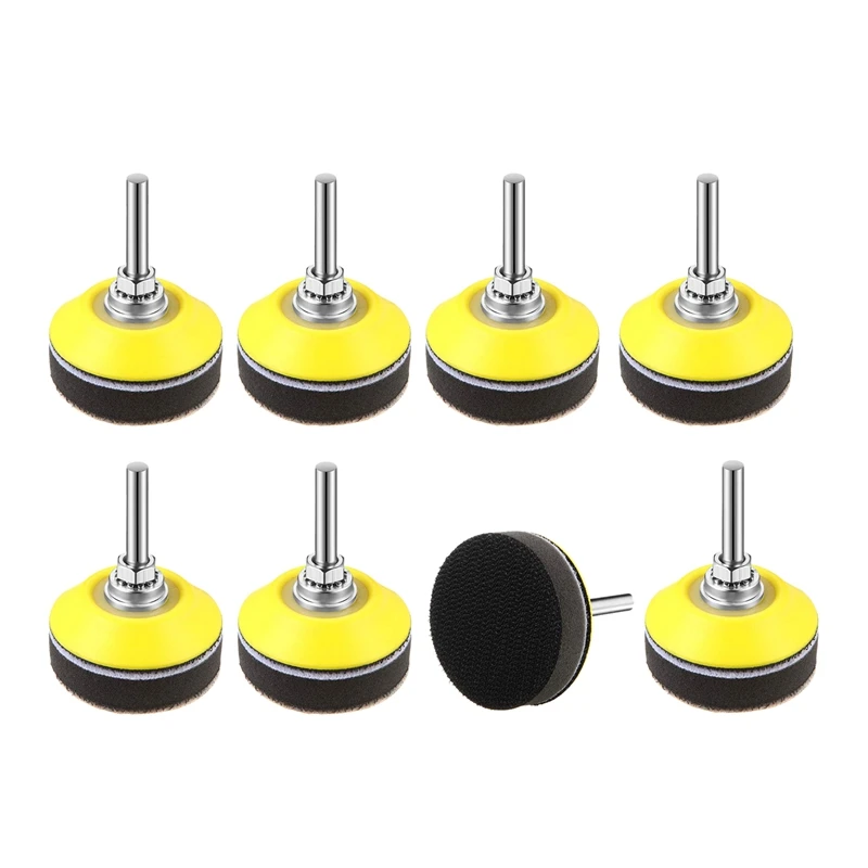 

8 Pack Hook And Loop Sanding Pad With Shank Drill Attachment And Soft Foam Layer Buffering Pad, For Sanding Discs