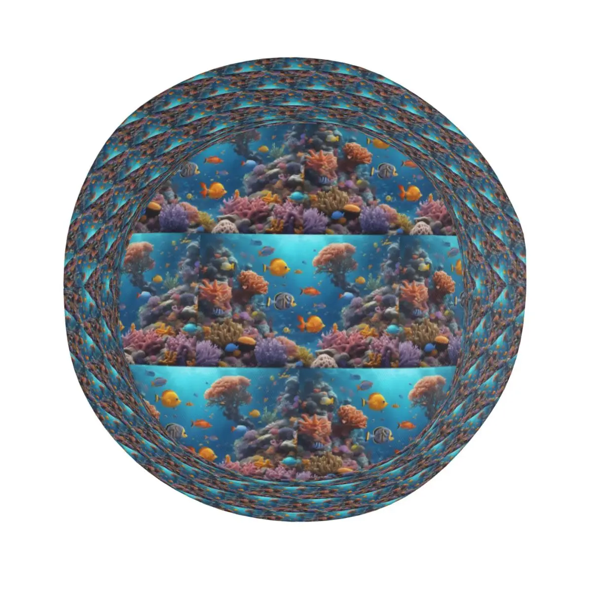 العالم تحت الماء مع المرجان الشعاب المرجانية والقبعات دلو الأسماك الاستوائية بنما للأطفال بوب صياد القبعات لصيد الأسماك للجنسين