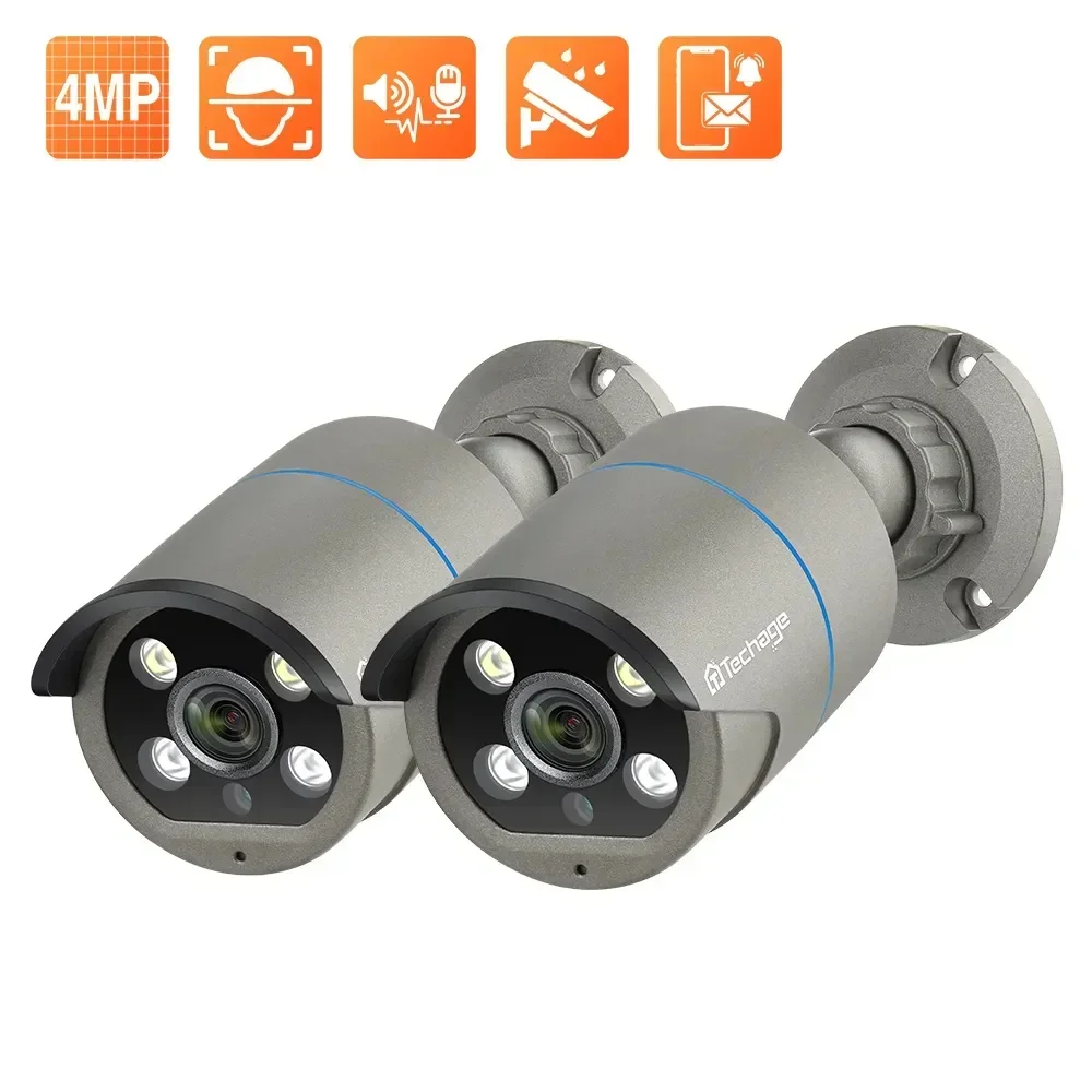 4MP AI POE IP Camera Two Way Audio IR Night Outdoor Waterproof CCTV Video Security Surveillance Camera  NVR Kit