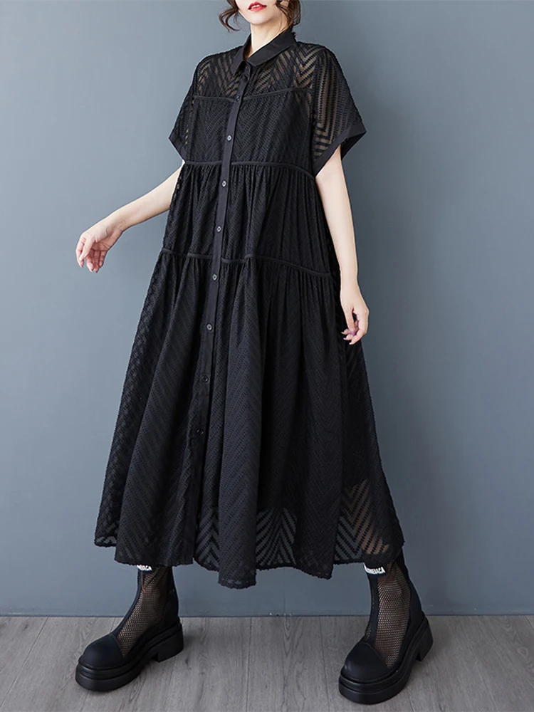 NYFS plus Size Abito estivo da donna Sling Set due pezzi Camicia Abito Abito Abito Allentato Personalità della moda 2025