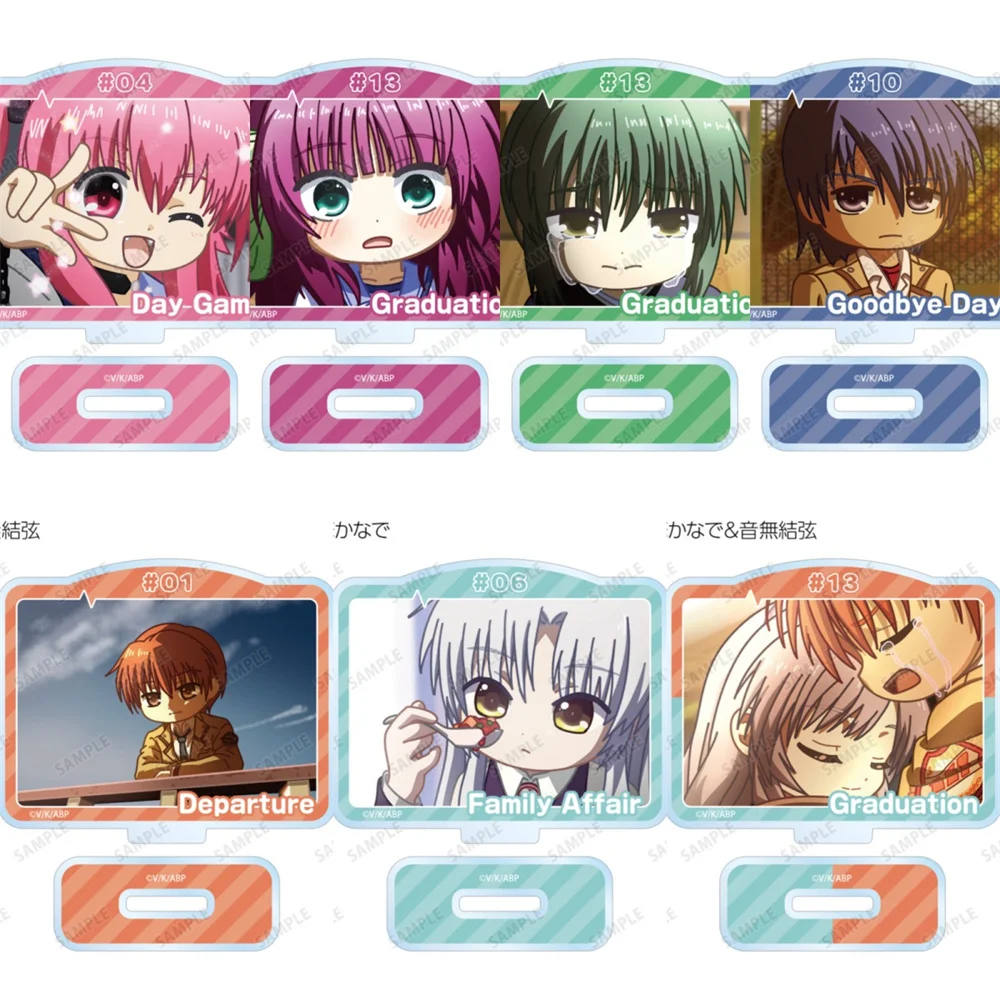 10CM NEW Anime Angel Beats Acrylic Keychain Model Cosplay Characters Ornament Accessories Good Collection Gifts