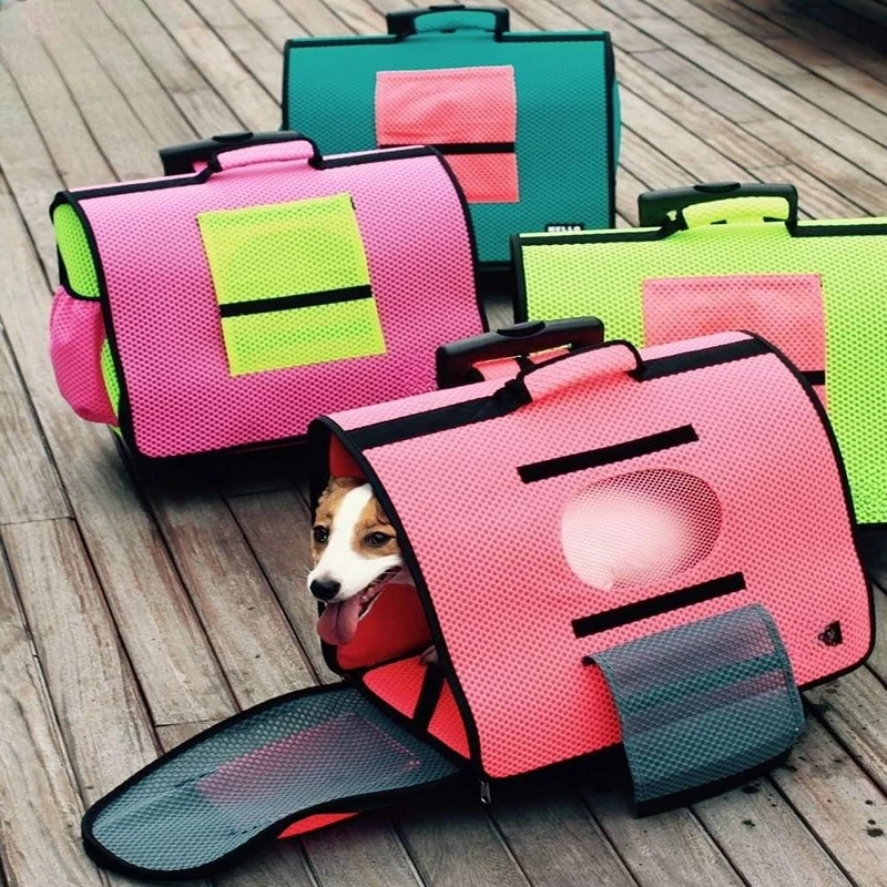 Foldable portable trolley case for cat bag and dog backpack