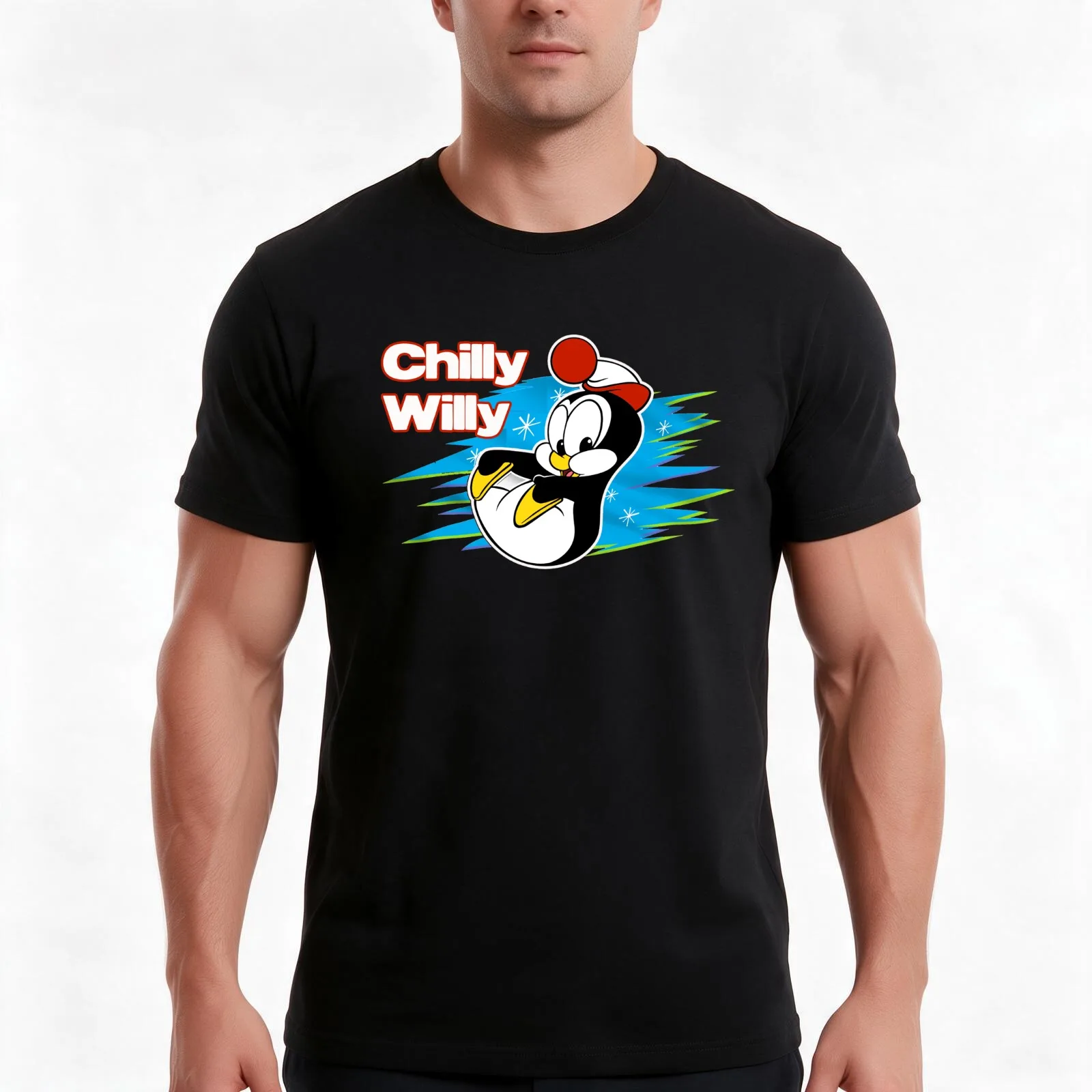 Cute Vintage Chilly Willy Throwback Tribute T-Shirt, Summer Casual Cotton Tee, Oversized Streetwear Tops, Vintage Graphic Print