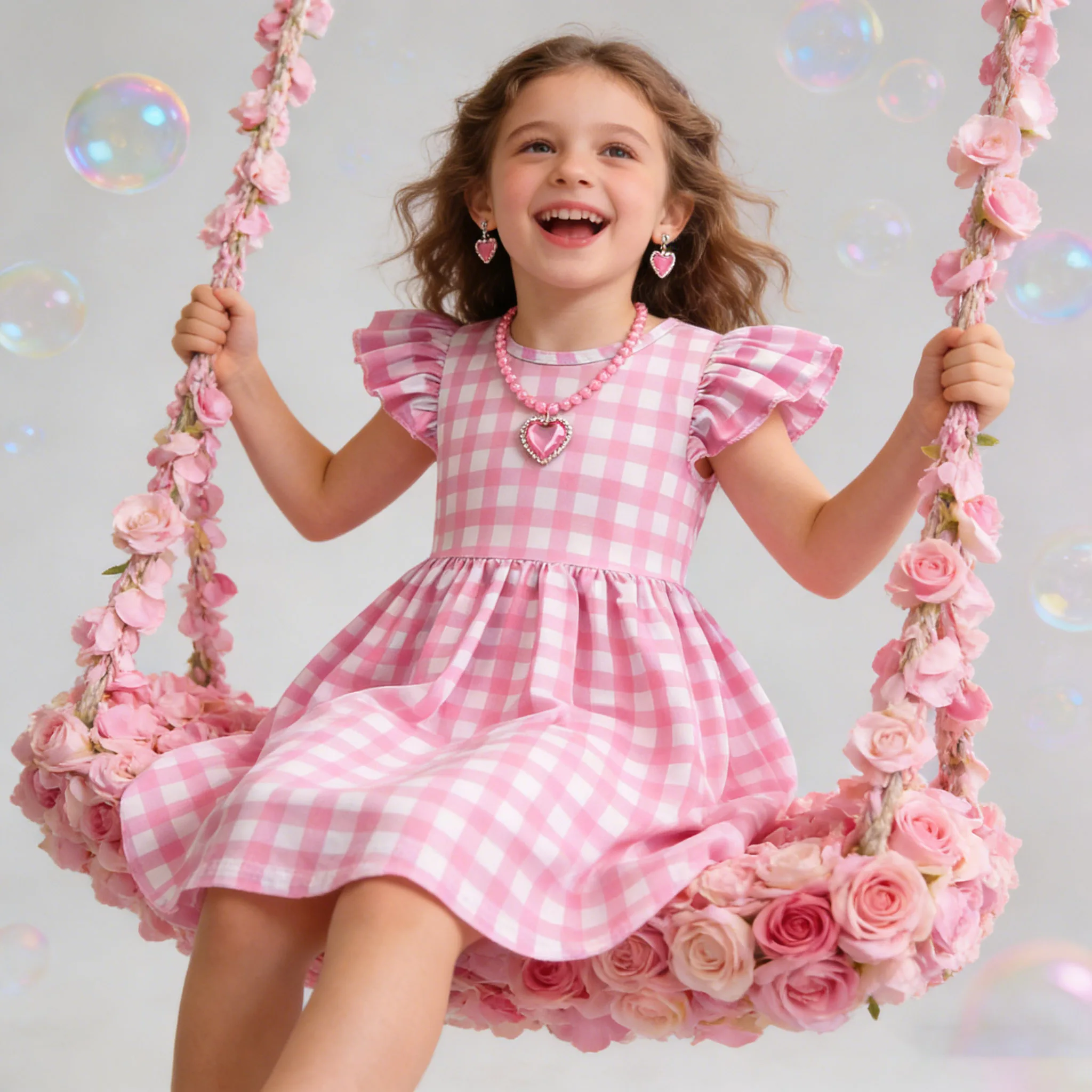Baby Mädchen fliegendes Kleid und Accessoire 2026 Sommer Kinderkleidung Kleid kleine Mädchen süße süße Prinzessin Kinderkleidung Kleid