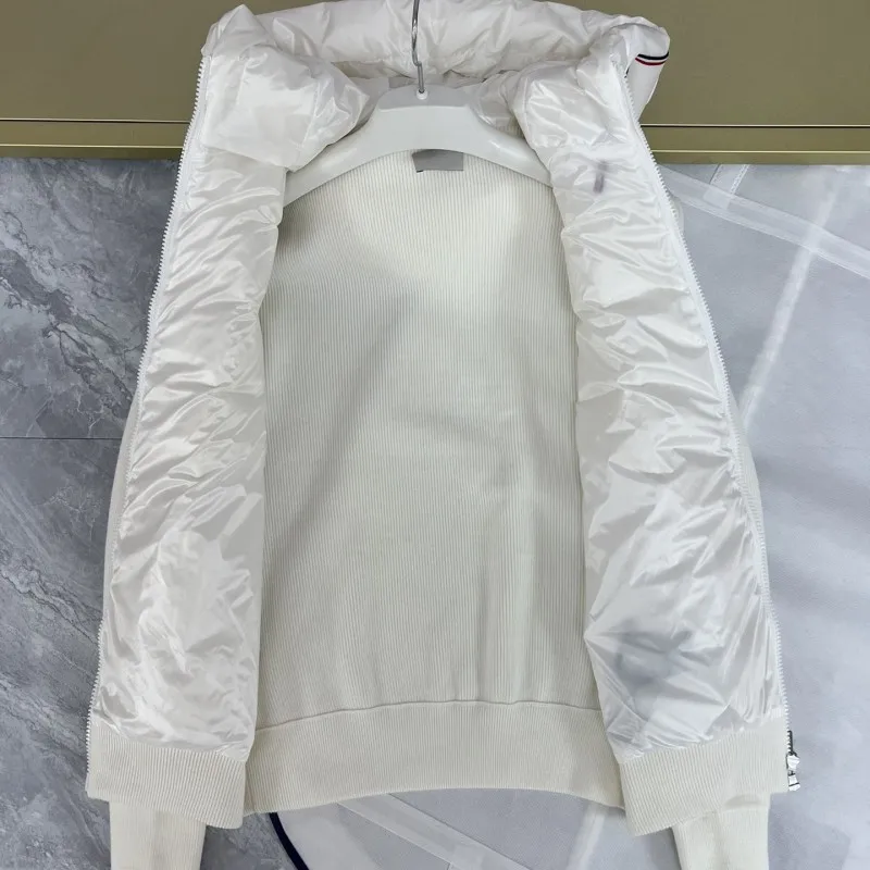 Осенне-зимняя мужская вязаная куртка с капюшоном и пуховым перьями, теплая модная мужская куртка с 3D алфавитом