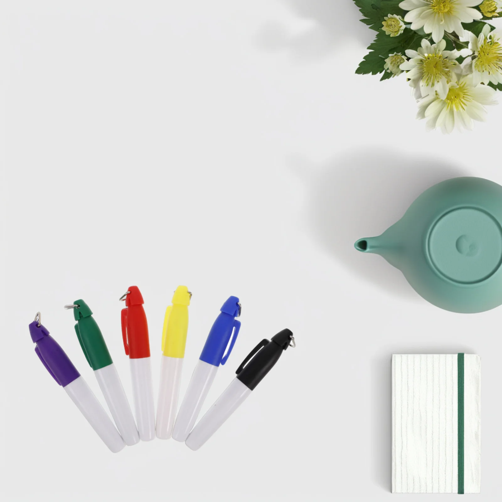 

6Pcs Golf Ball Identification Tool Mini Marker Pen Set Portable Triangular Metal Ring Iron Hook Permanent Markers Golf Ball Line