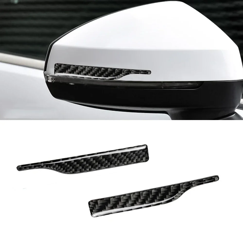 

2pcs Carbon Fiber Car Rearview Mirror Strip Anti-collision Anti Scratches Auto Decoration Protection Universal Accessories