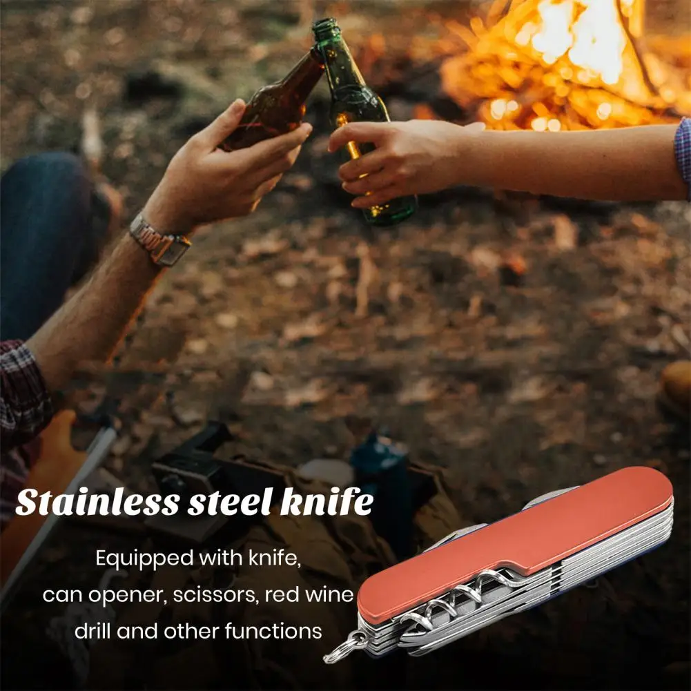 Stainless Steel Keychain Cutter Stainless Steel Pocket Cutter Portable Folding Multi-tool Cutter Bottle Opener for Outdoor