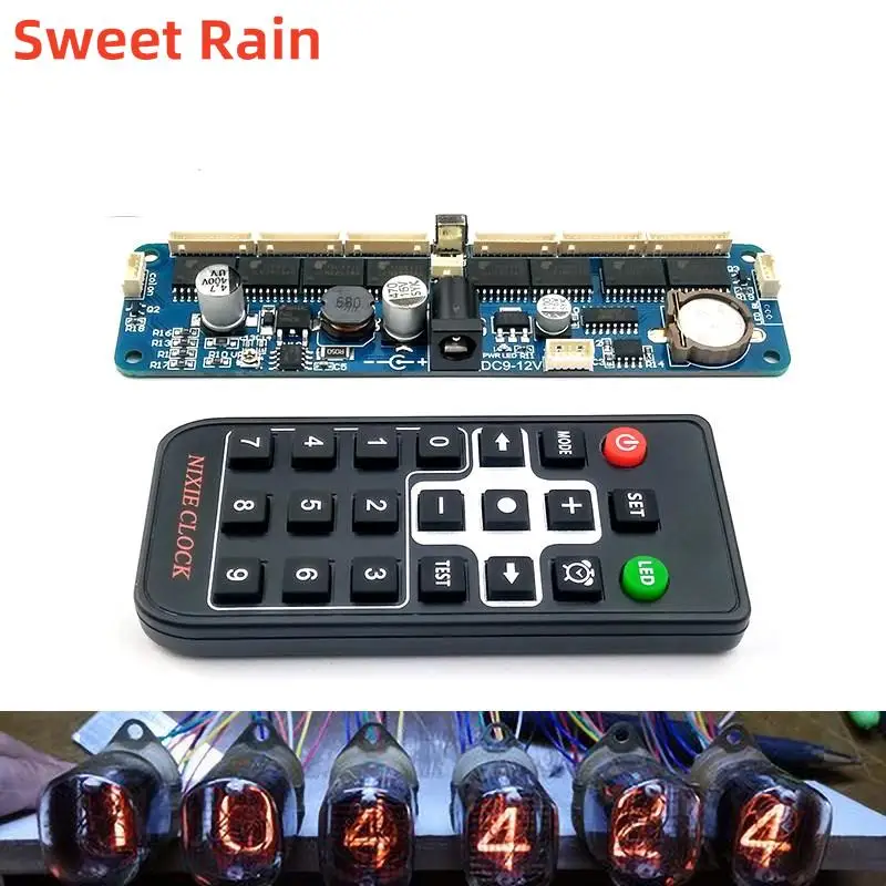 6-Bit Glow Clock Motherboard Core Board Control Panel Remote Control Universal in12 in14 in18 qs30-1 Nixie Digital LED Clock